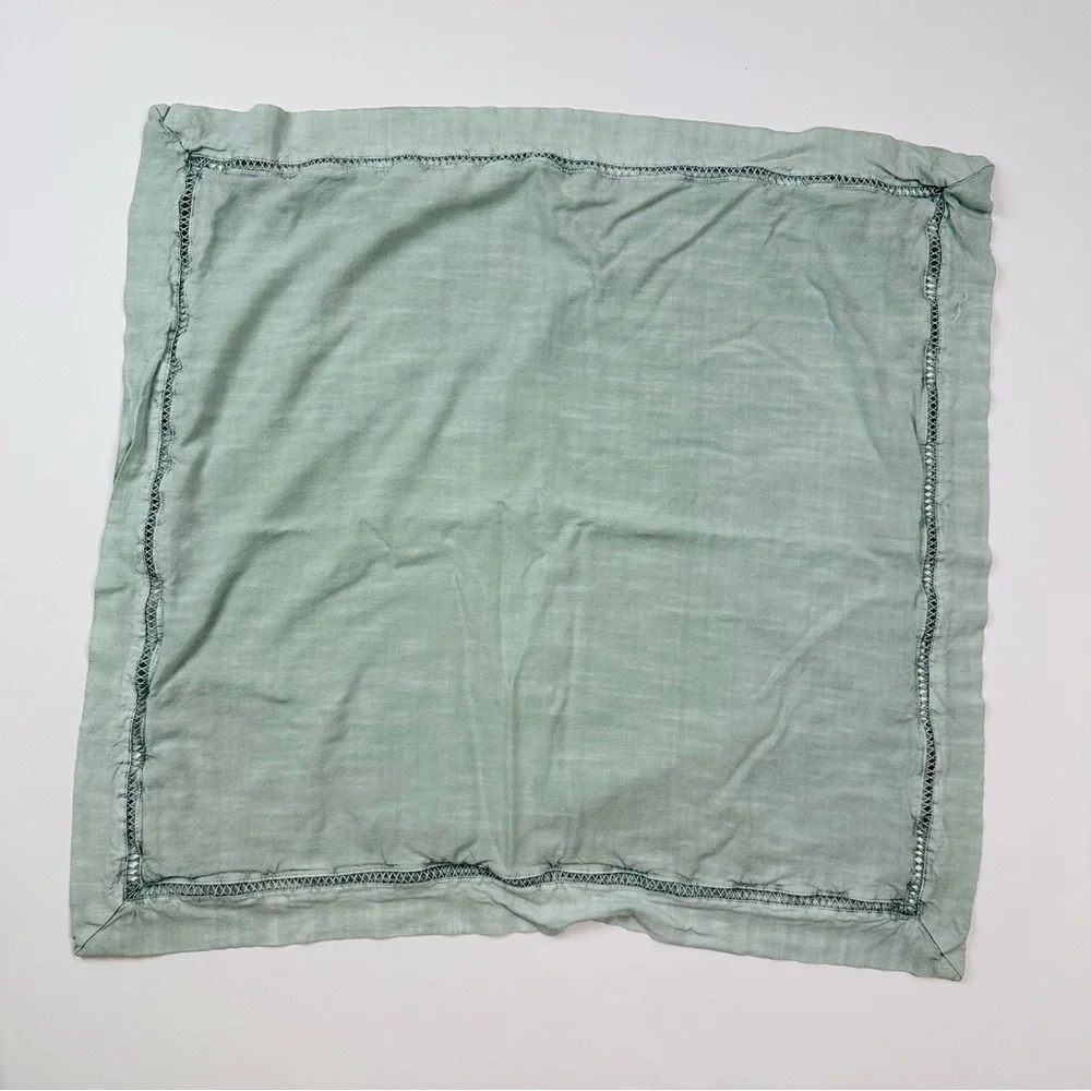 Anthropologie Washed Linen Boho Pillow Sham Green